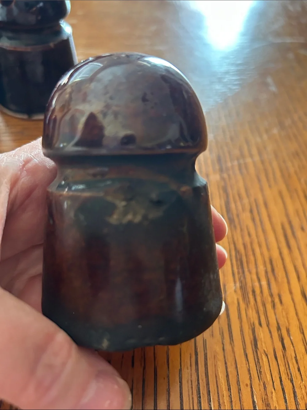Vintage Brown Ceramic Insulator Set - Home Accents